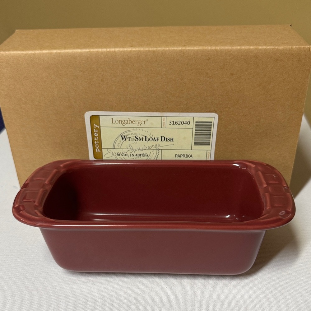 Longaberger Woven Traditions SMALL LOAF DISH - Paprika - NEW 8.25” by 4” by 2.5”